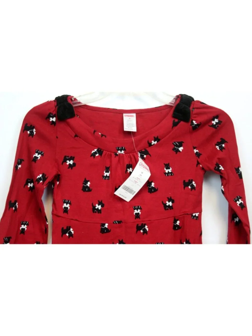 2008 Gymboree Holiday Friends Red Dress sz 12 Scottie Dogs w/Bows Xmas Party